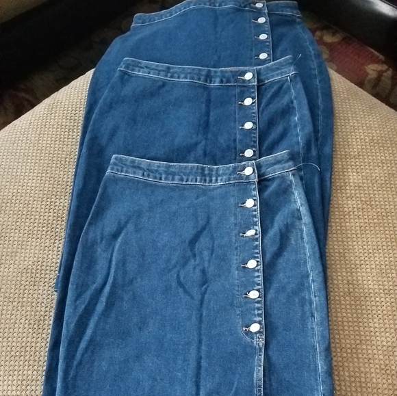 🔥Size2&10🔥Free People 6 button Denim Midi Skirt - Picture 4 of 7